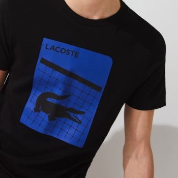 Lacoste Lacoste SPORT 3D Print Breathable T-shirt Pánské - Tričko Černé | CZ-nJFaVH